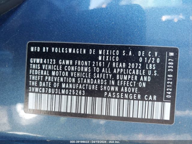 3VWCB7BU3LM025263 Volkswagen Jetta 1.4t R-line/1.4t S/1.4t Se