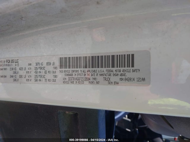 3C6TRVAG6FE513594 RAM Promaster 1500 Low Roof