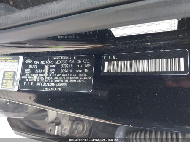 3KPF24AD3ME338986 KIA FORTE FE
