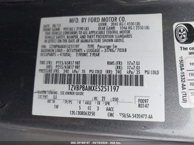 Ford Mustang V6 2014 1ZVBP8AMXE5251197 Image 9