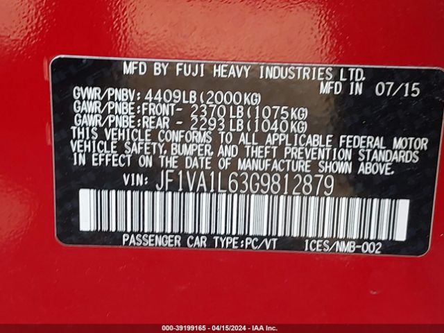 JF1VA1L63G9812879 Subaru Wrx Limited
