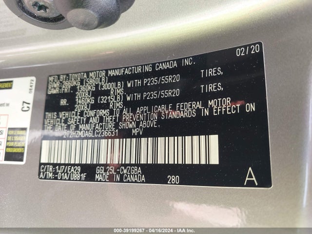 Lexus RX 350 2020 2T2HZMDA6LC236631 Image 9