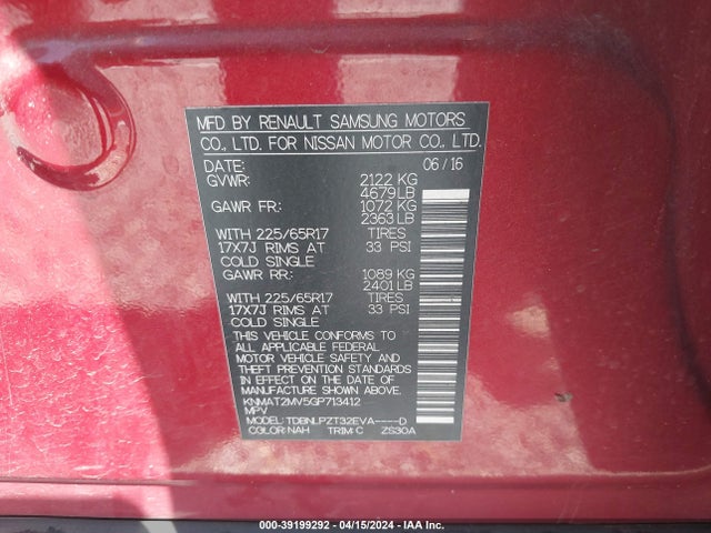 Nissan ROGUE S 2016 KNMAT2MV5GP713412 Image 9
