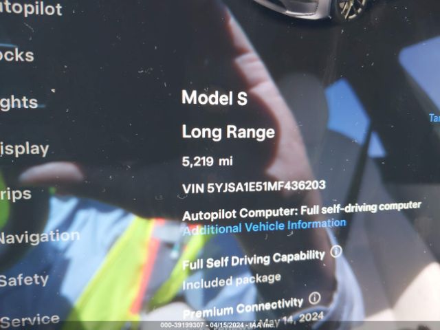 5YJSA1E51MF436203 Tesla Model S Long Range Dual Motor All-wheel Drive
