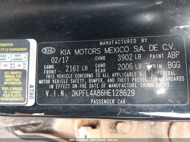 KIA FORTE EX 2017 3KPFL4A86HE128629 Image 9