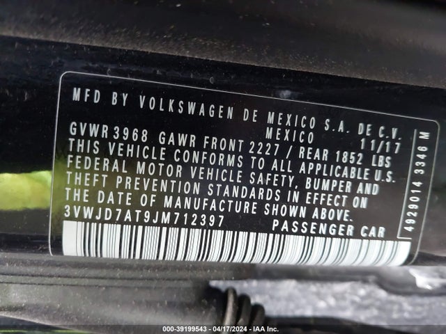 3VWJD7AT9JM712397 Volkswagen Beetle 2.0t Se