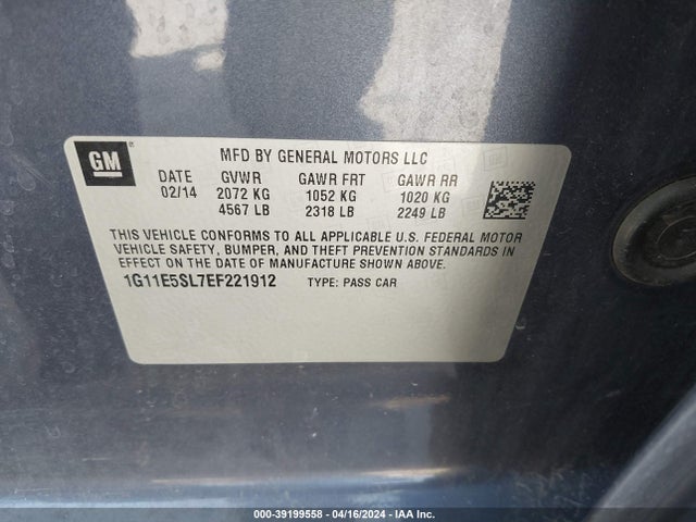 Chevrolet MALIBU 2LT 2014 1G11E5SL7EF221912 Image 9