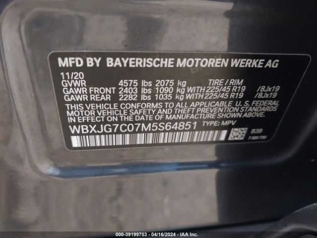 2021 BMW X1 WBXJG7C07M5S64851 Photo 8