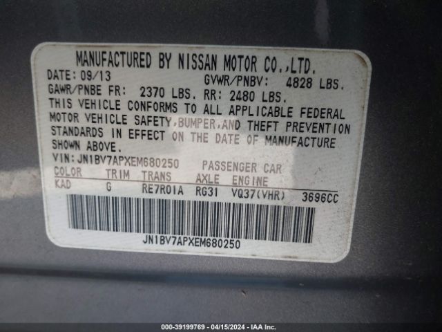 JN1BV7APXEM680250 Infiniti Q50 Premium