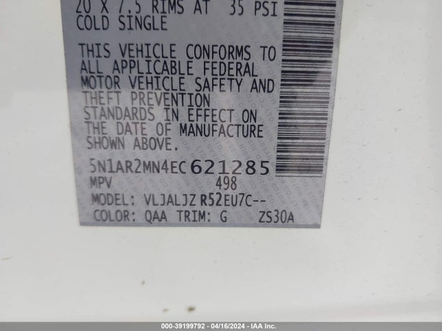 Nissan Pathfinder Platinum 2014 5N1AR2MN4EC621285 Image 9