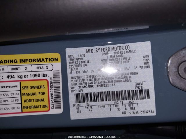 3FMCR9C61NRE28573 Ford Bronco Sport Outer Banks