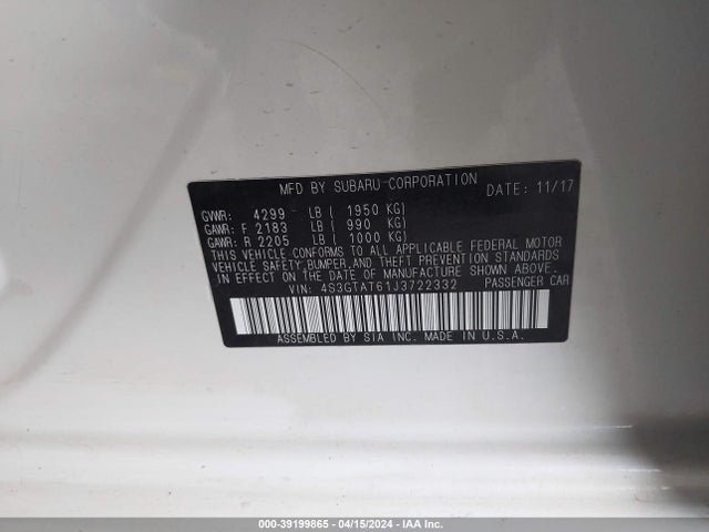 4S3GTAT61J3722332 Subaru Impreza 2.0i Limited