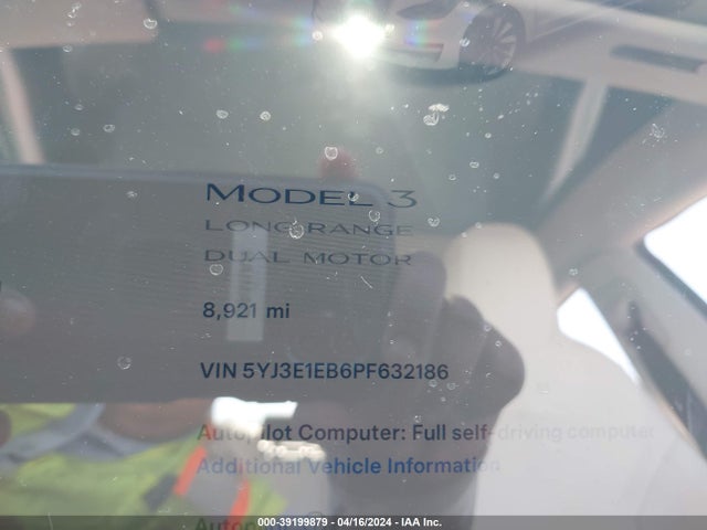 Tesla Model 3 Long Range Dual Motor All-wheel Drive 2023 5YJ3E1EB6PF632186 Image 16