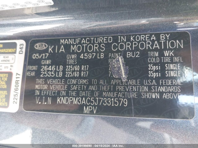 KIA Sportage Lx 2018 KNDPM3AC5J7331579 Image 9