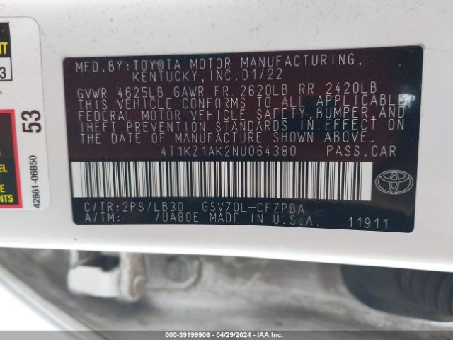 4T1KZ1AK2NU064380 Toyota Camry Xse V6