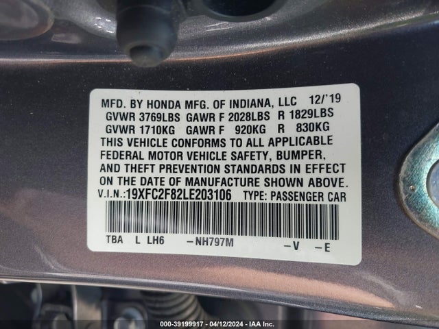 Honda Civic Sport 2020 19XFC2F82LE203106 Image 9