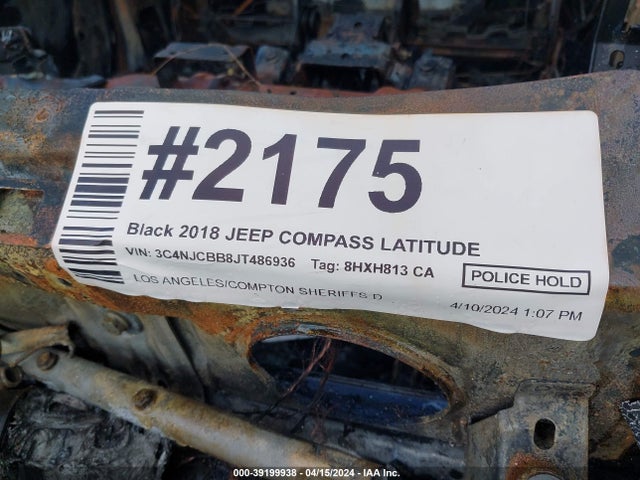 3C4NJCBB8JT486936 Jeep Compass Latitude Fwd