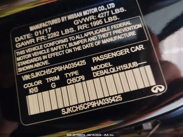 SJKCH5CP9HA035425 Infiniti Qx30 Luxury