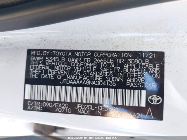 Toyota Mirai 2022 JTDAAAAA8NA004135 Image 21