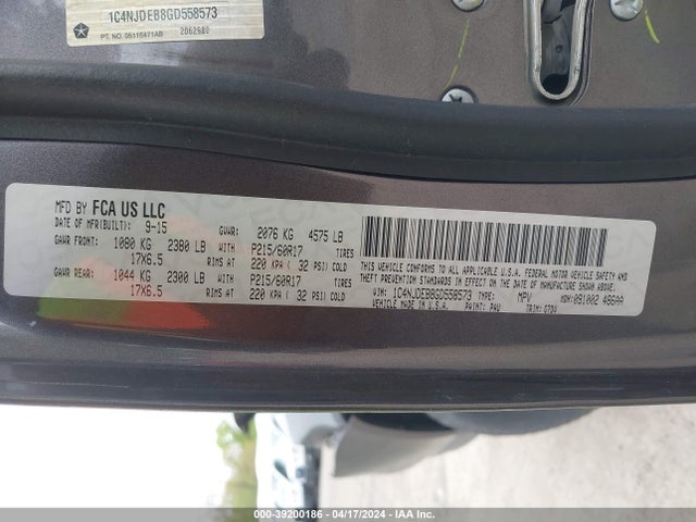 1C4NJDEB8GD558573 Jeep Compass Latitude