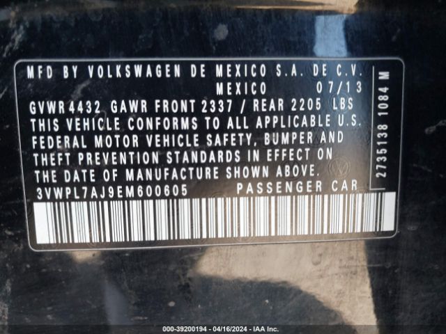 3VWPL7AJ9EM600605 Volkswagen Jetta Sportwagen 2.0l Tdi
