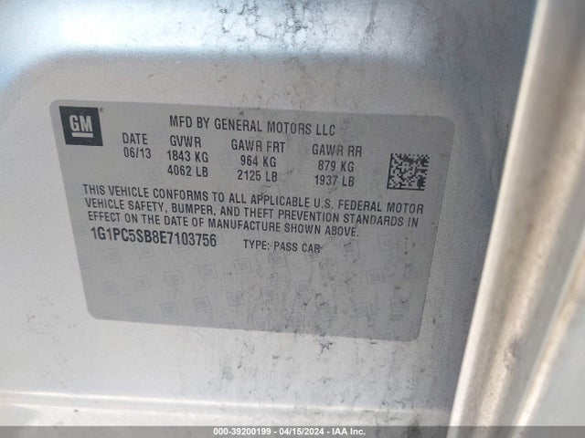 Chevrolet Cruze 1lt Auto 2014 1G1PC5SB8E7103756 Image 9