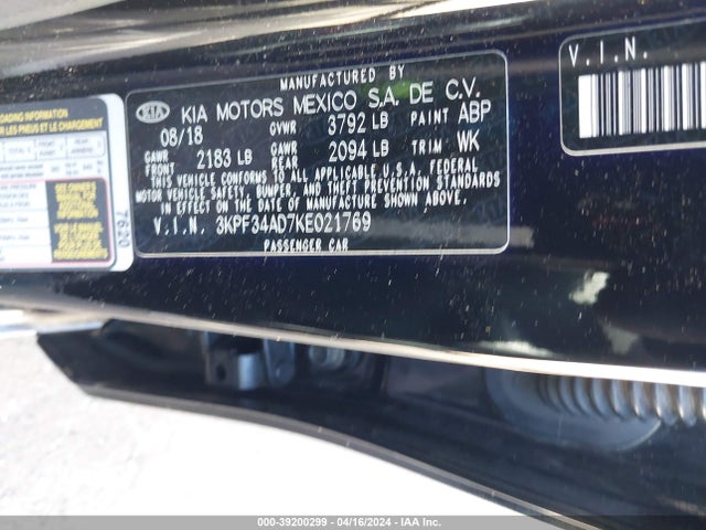 KIA FORTE S 2019 3KPF34AD7KE021769 Image 9