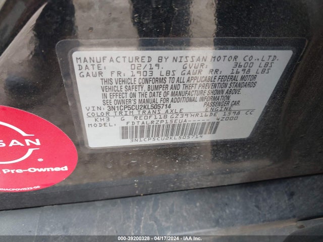 Nissan KICKS S 2019 3N1CP5CU2KL505714 Image 9