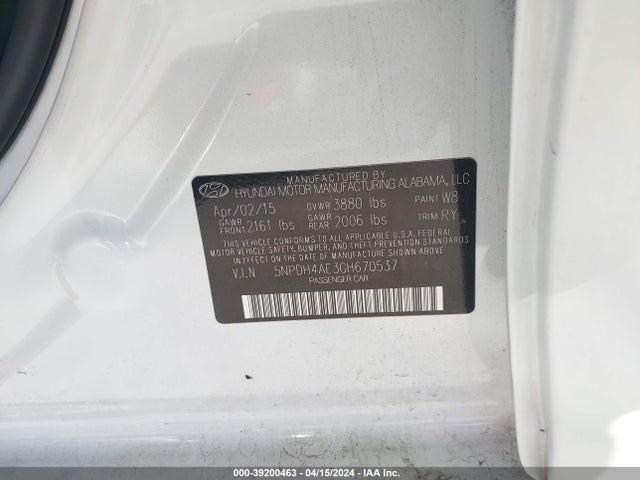 Hyundai Elantra Value Edition 2016 5NPDH4AE3GH670537 Image 9