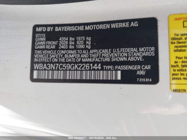 WBA3N7C59GK226144 BMW 428i
