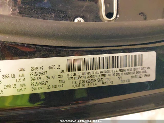 1C4NJRBB2GD673672 Jeep Patriot Sport Se