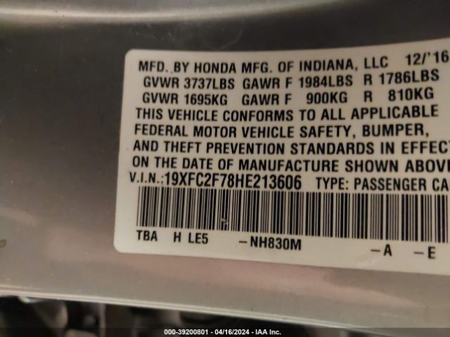 19XFC2F78HE213606 Honda CIVIC EX