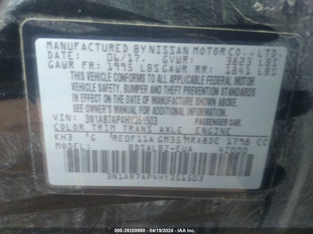 Nissan SENTRA S 2017 3N1AB7AP4HY351503 Image 9