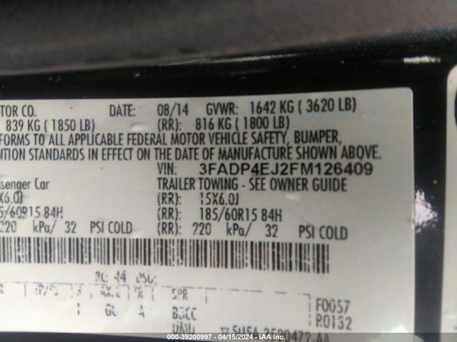 Ford FIESTA SE 2015 3FADP4EJ2FM126409 Image 9