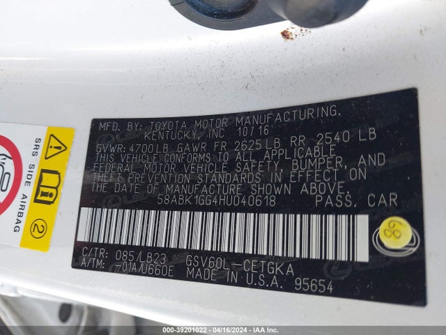 Lexus ES 350 2017 58ABK1GG4HU040618 Image 9