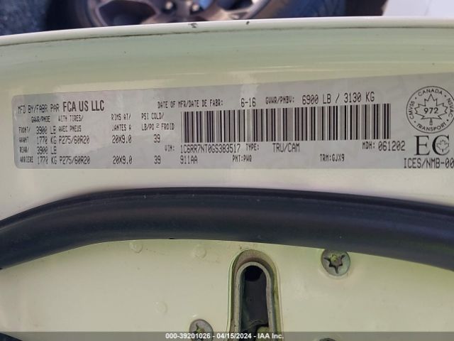 1C6RR7NT0GS383517 RAM 1500 Laramie