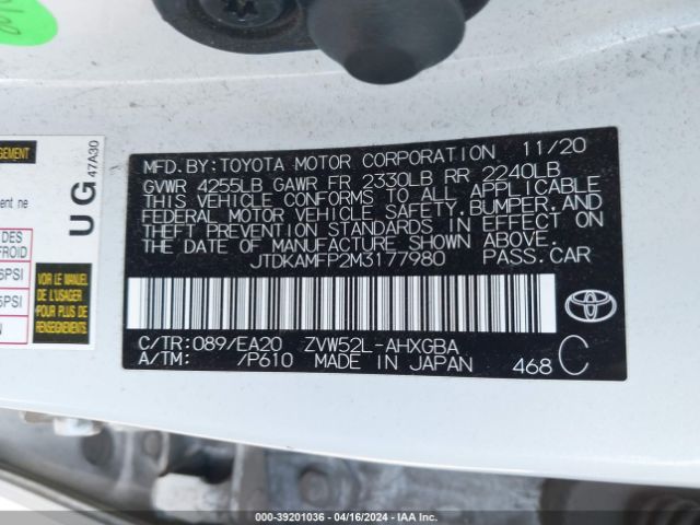 JTDKAMFP2M3177980 Toyota Prius Prime Xle