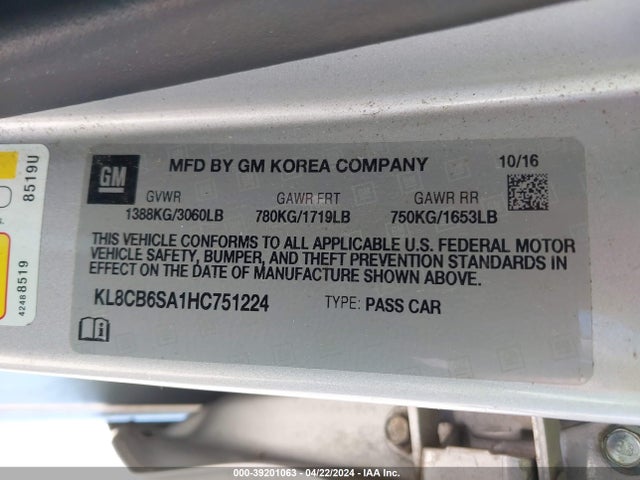 Chevrolet Spark Ls Cvt 2017 KL8CB6SA1HC751224 Image 9
