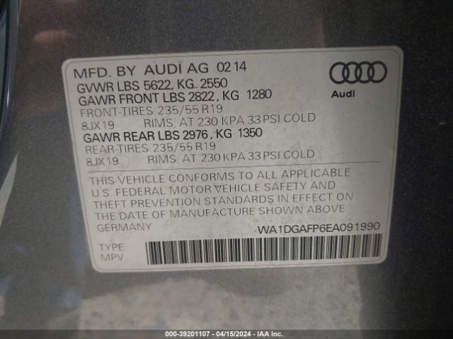 WA1DGAFP6EA091990 Audi Q5 3.0t Premium Plus