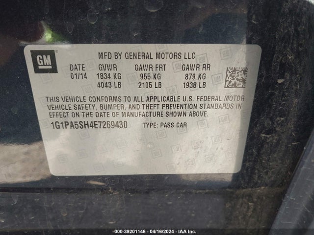 Chevrolet Cruze Ls Auto 2014 1G1PA5SH4E7269430 Image 9