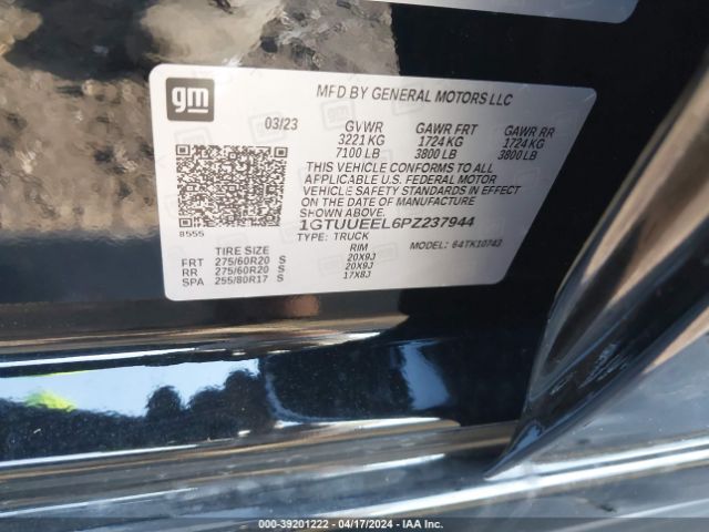 1GTUUEEL6PZ237944 GMC Sierra 1500 4wd  Standard Box At4