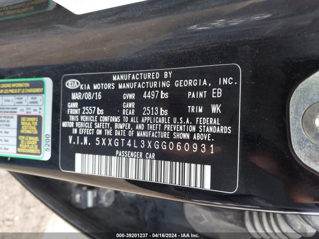 KIA Optima Lx 2016 5XXGT4L3XGG060931 Image 9