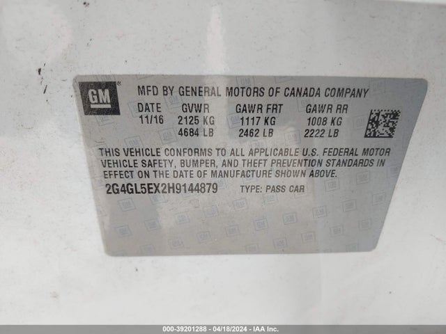 2G4GL5EX2H9144879 Buick Regal Turbo Sport Touring