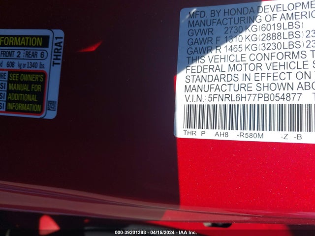 Honda Odyssey Sport 2023 5FNRL6H77PB054877 Image 9