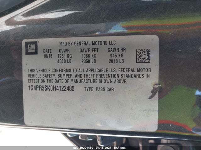 1G4PR5SK0H4122485 Buick Verano Sport Touring