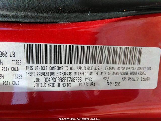 Dodge Journey Sxt 2015 3C4PDCBB2FT708796 Image 9