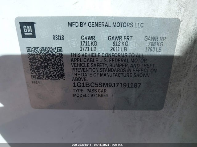 Chevrolet Cruze Ls Auto 2018 1G1BC5SM9J7191187 Image 9