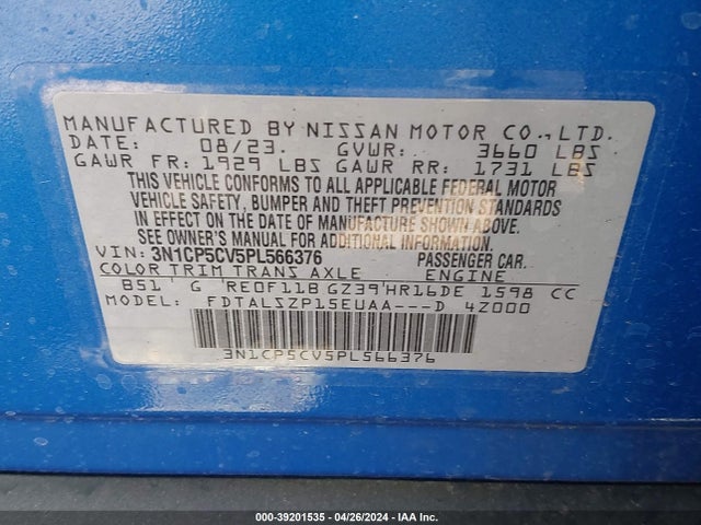 Nissan Kicks Sv Xtronic Cvt 2023 3N1CP5CV5PL566376 Image 9