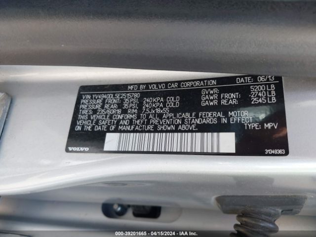 YV4940DL5E2515780 Volvo Xc60 3.2/3.2 Platinum/3.2 Premier/3.2 Premier Plus