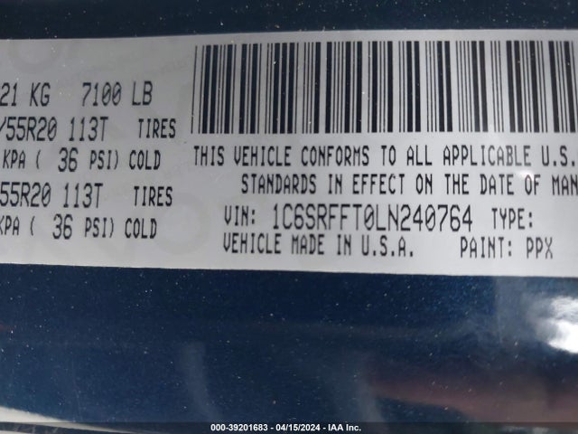 RAM 1500 Lone Star  4x4 5'7 Box 2020 1C6SRFFT0LN240764 Image 9